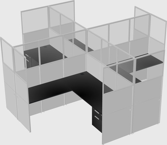 Shared l-shaped cubicles
