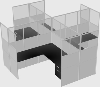 Shared l-shaped cubicles