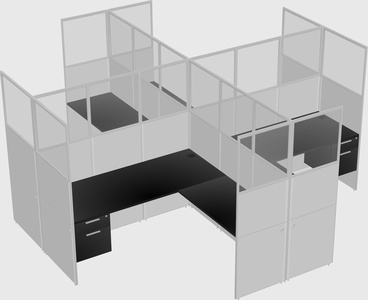 Shared l-shaped cubicles