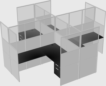Shared l-shaped cubicles