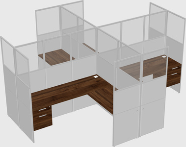 Shared l-shaped cubicles