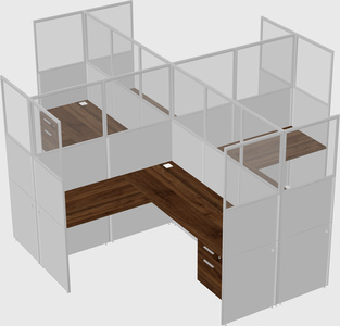 Shared l-shaped cubicles