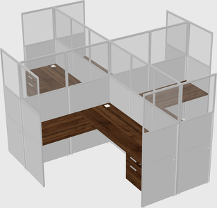 Shared l-shaped cubicles