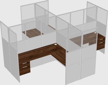 Shared l-shaped cubicles