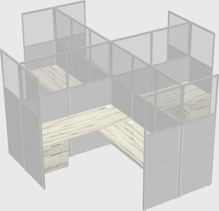 Shared l-shaped cubicles