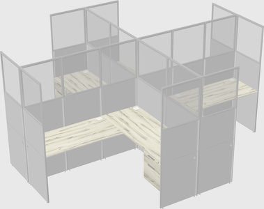 Shared l-shaped cubicles