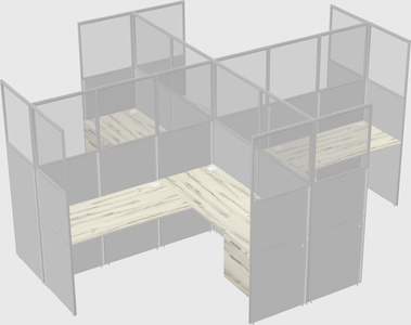 Shared l-shaped cubicles