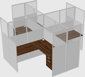Shared l-shaped cubicles