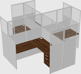 Shared l-shaped cubicles