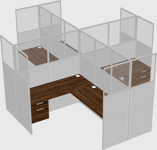 Shared l-shaped cubicles