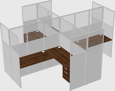 Shared l-shaped cubicles