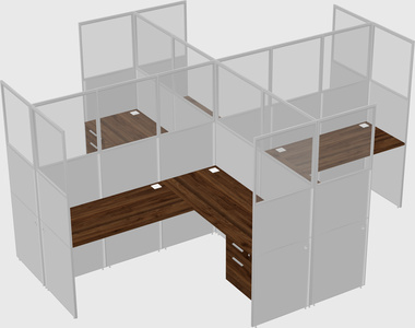 Shared l-shaped cubicles