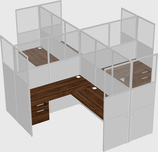 Shared l-shaped cubicles