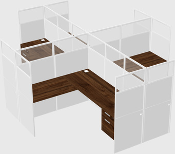Shared l-shaped cubicles