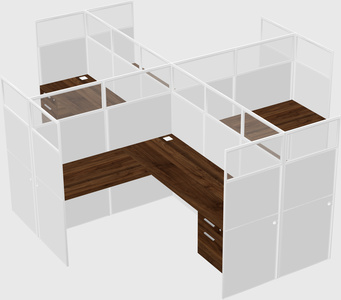 Shared l-shaped cubicles