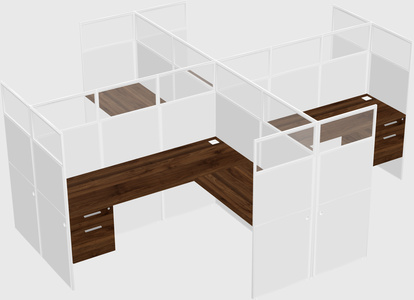 Shared l-shaped cubicles