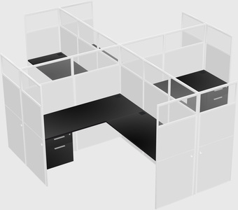 Shared l-shaped cubicles