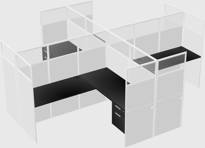 Shared l-shaped cubicles