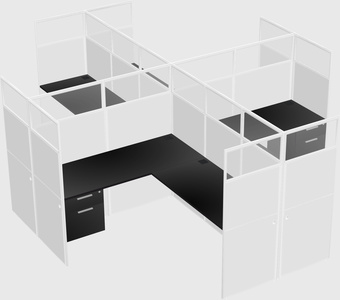 Shared l-shaped cubicles