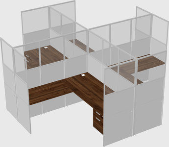 Shared l-shaped cubicles