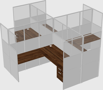 Shared l-shaped cubicles