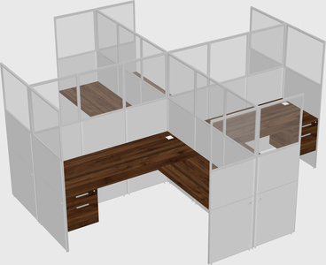 Shared l-shaped cubicles