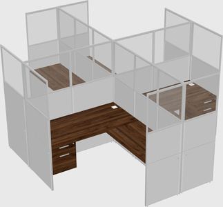 Shared l-shaped cubicles