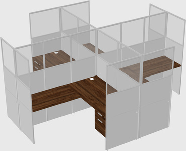 Shared l-shaped cubicles