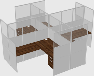 Shared l-shaped cubicles