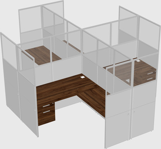 Shared l-shaped cubicles