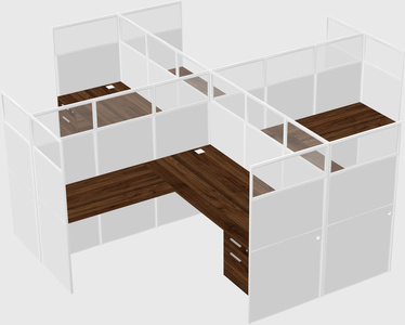 Shared l-shaped cubicles
