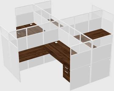 Shared l-shaped cubicles