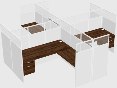Shared l-shaped cubicles