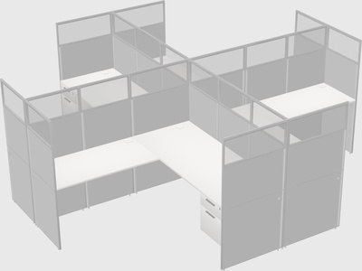 Shared l-shaped cubicles