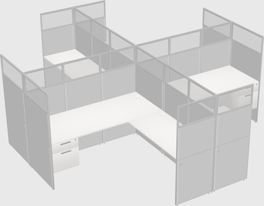 Shared l-shaped cubicles