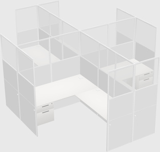 Shared l-shaped cubicles