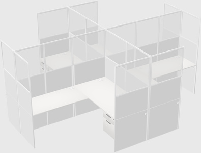 Shared l-shaped cubicles
