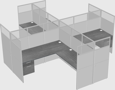 Shared l-shaped cubicles