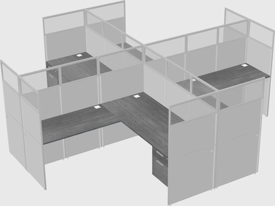 Shared l-shaped cubicles