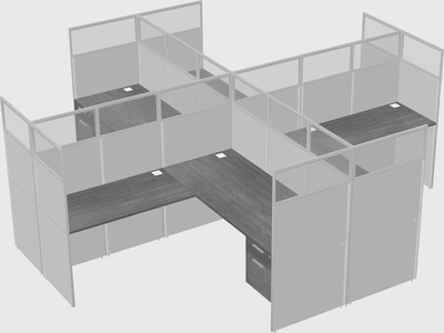 Shared l-shaped cubicles