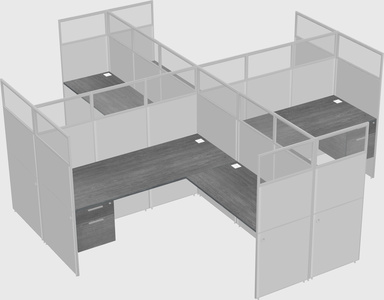 Shared l-shaped cubicles