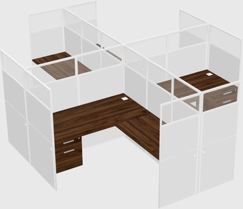 Shared L-shaped Cubicles