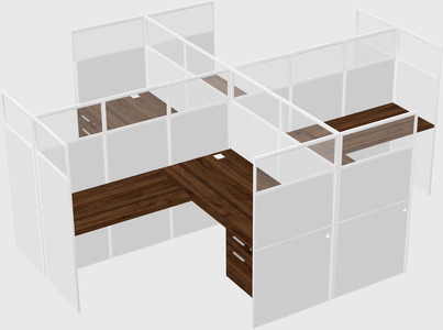 Shared l-shaped cubicles