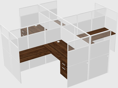 Shared l-shaped cubicles