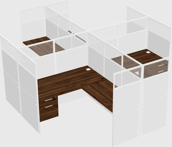 Shared l-shaped cubicles