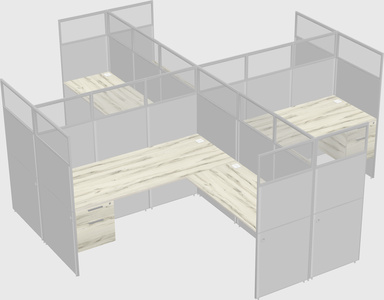 Shared l-shaped cubicles