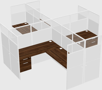Shared l-shaped cubicles