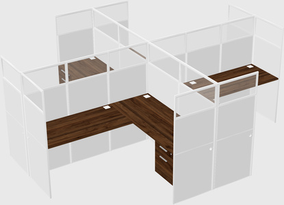 Shared l-shaped cubicles