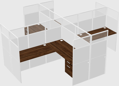 Shared l-shaped cubicles