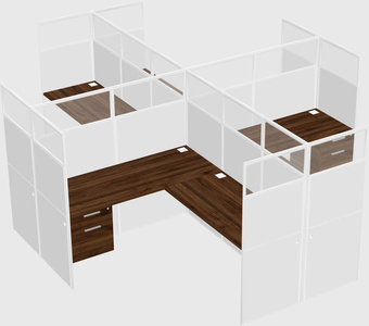 Shared l-shaped cubicles